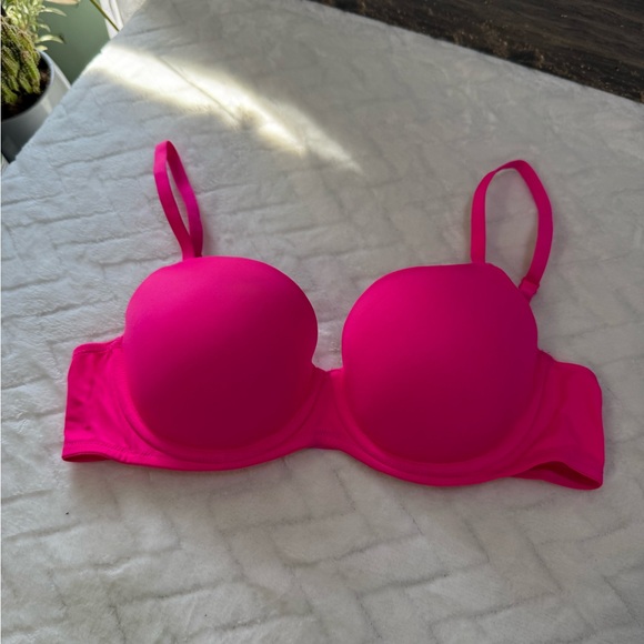Nice $36 Victorias Secret Pink Wear Everywhere Lightly Lined Bra Neon Pink 36B - Picture 1 of 11